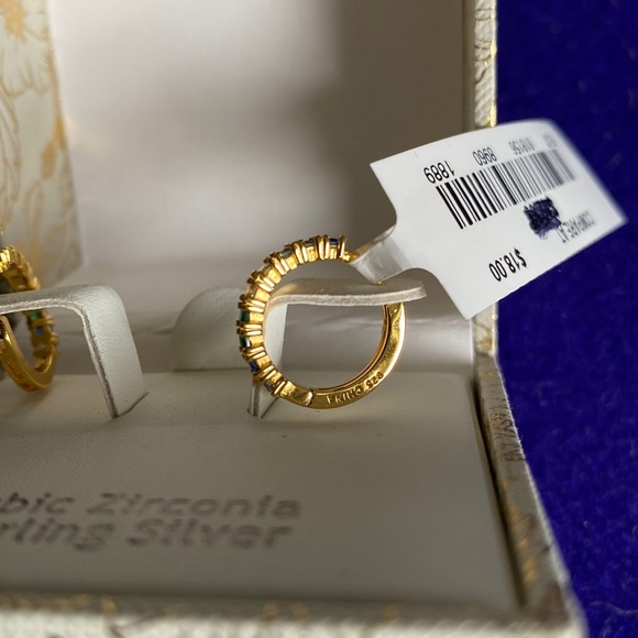 Rachel Ashwell Cubic Zirconia 925 Sterling Silver Hoop Earrings - Picture 6 of 7